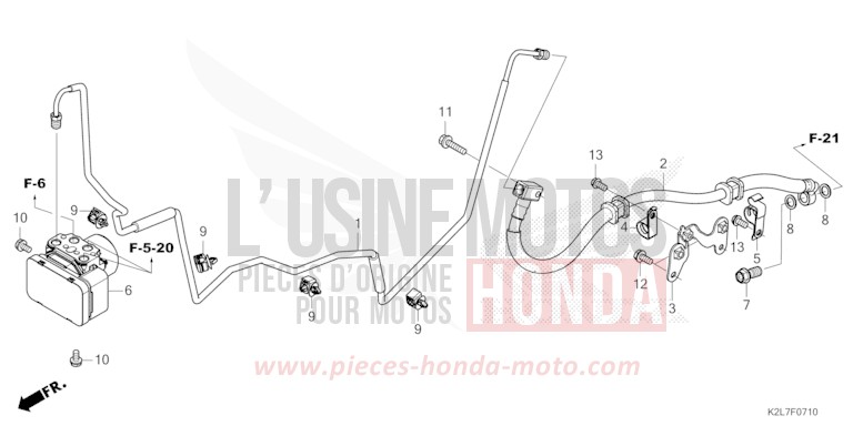 REAR BRAKE PIPE/MODULATOR for ADV 350 HYPER RED (R348) from 2025